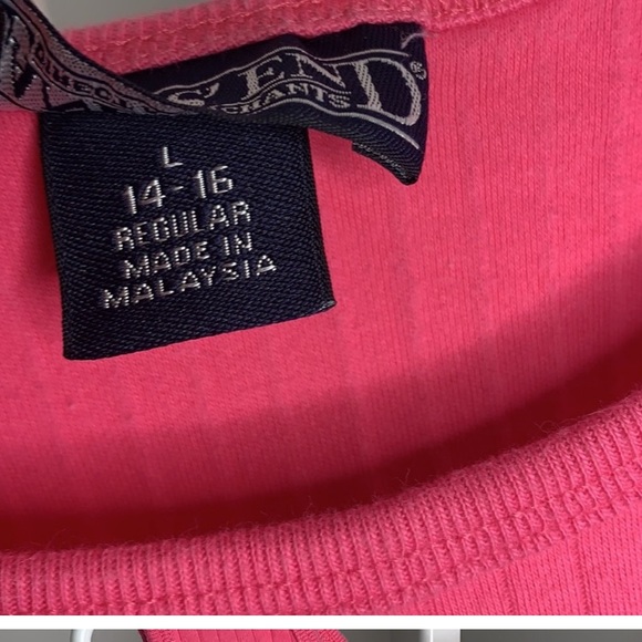 Lands’ End Pink Ribbed Cotton Tank Top - Picture 3 of 6